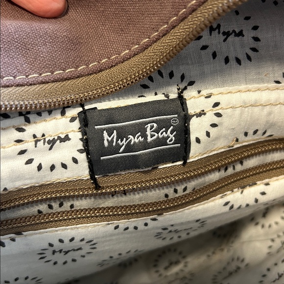 Myra Boho Leather Canvas Crossbody Bag - Picture 4 of 15